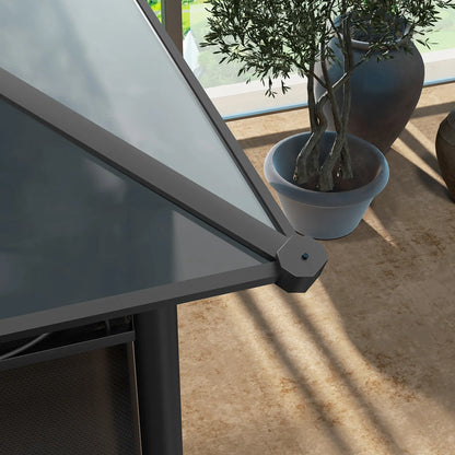 13' x 10' Polycarbonate Hardtop Gazebo, Aluminum Frame, Dark Grey Gazebos at Gallery Canada