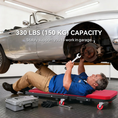 Automotive Z Creeper Seat, 330 lbs Rolling Garage Mechanic Creeper Stool, Red Automotive at Gallery Canada