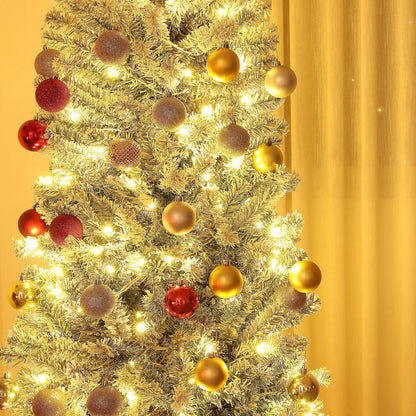 7.5ft Prelit Flocked Artificial Christmas Tree, Remote, Dual Color LEDs, 519 Tips, Dual Color Pre Lit Christmas Trees at Gallery Canada