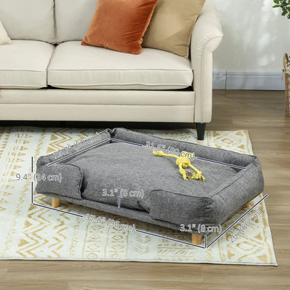 Washable Dog Sofa for Large Dogs, Elevated Pet Couch, Dark Grey Dog Sofas at Gallery Canada