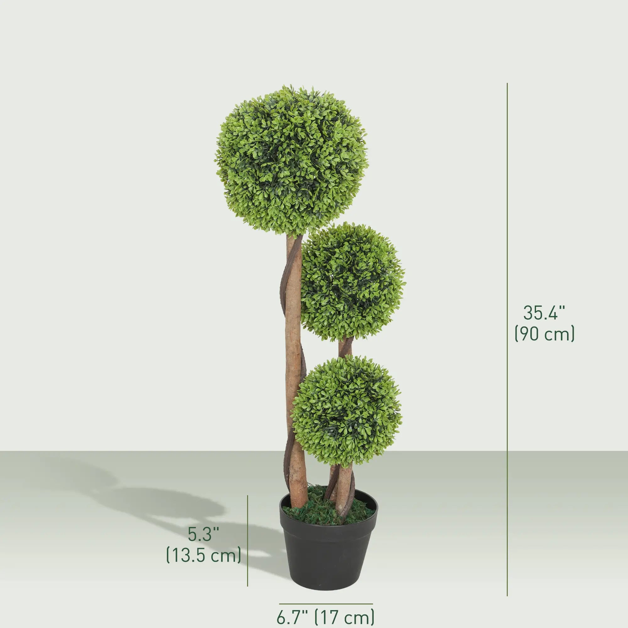 3FT Artificial Boxwood Topiary Trees, Set of 2, Green Artificial Trees at Gallery Canada