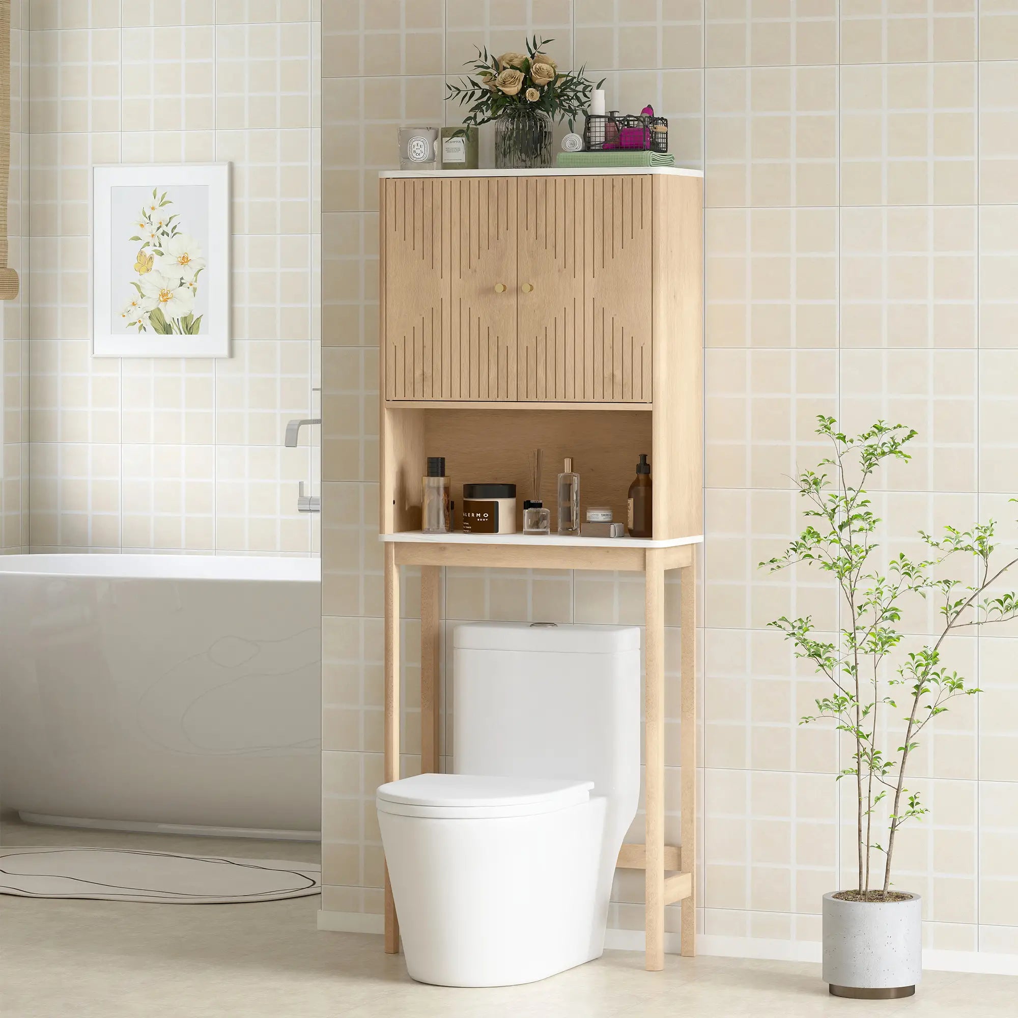Over Toilet Storage Cabinet, Adjustable Shelf, Oak Bathroom Cabinets at Gallery Canada