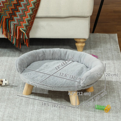 Elevated Dog Sofa Bed, Washable Cover, Wooden Legs, Miniature Dogs, Grey Dog Sofas at Gallery Canada