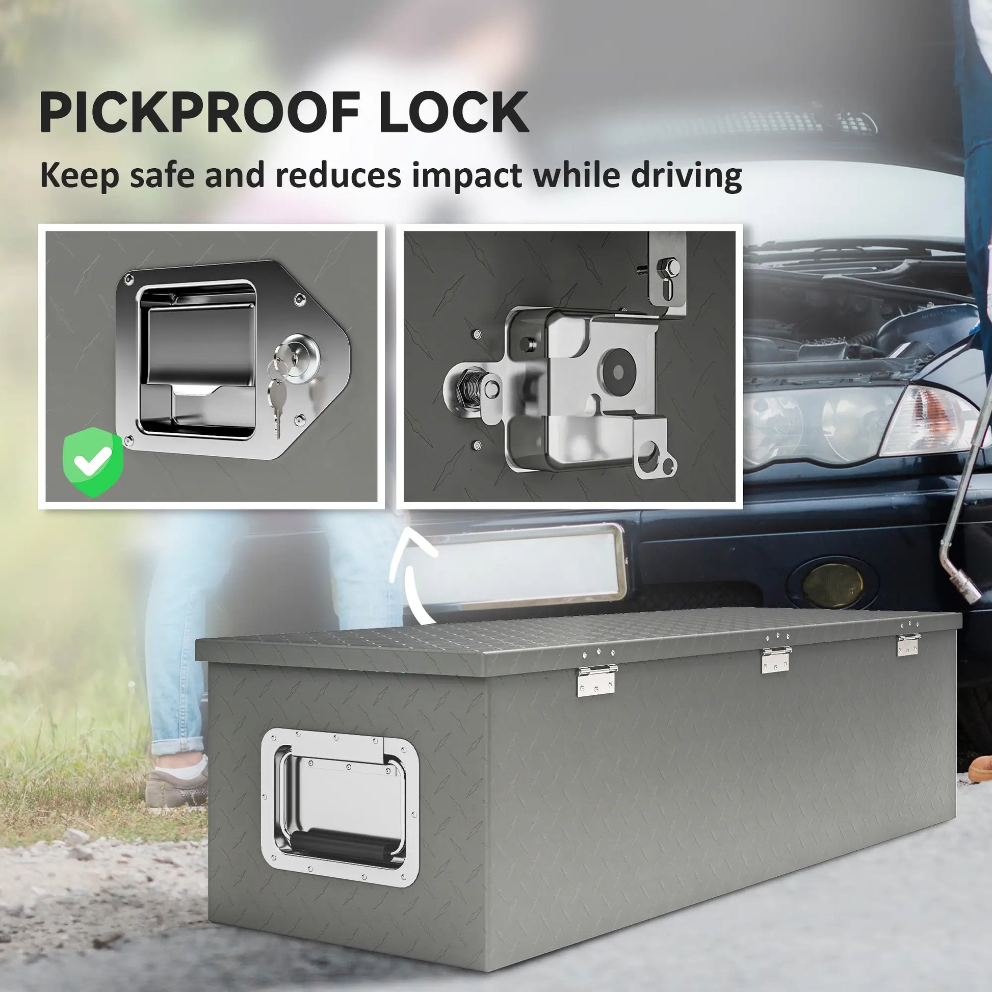 39" x 13" x 10" Truck Tool Box, Heavy Duty, Lock and Keys, Aluminum Automotive at Gallery Canada