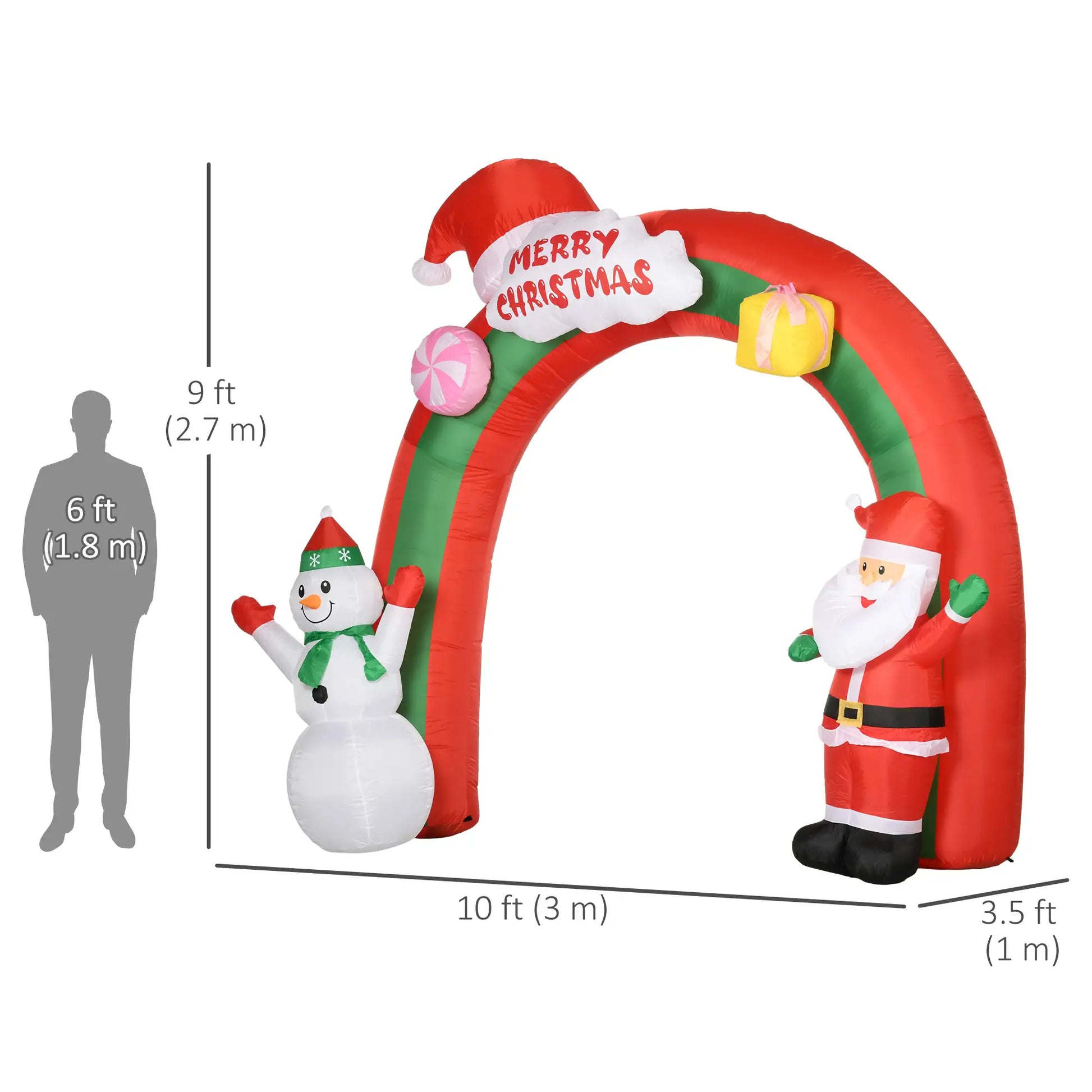 9ft Christmas Inflatable Archway, Santa Claus Snowman, LED Lights Christmas Inflatables at Gallery Canada