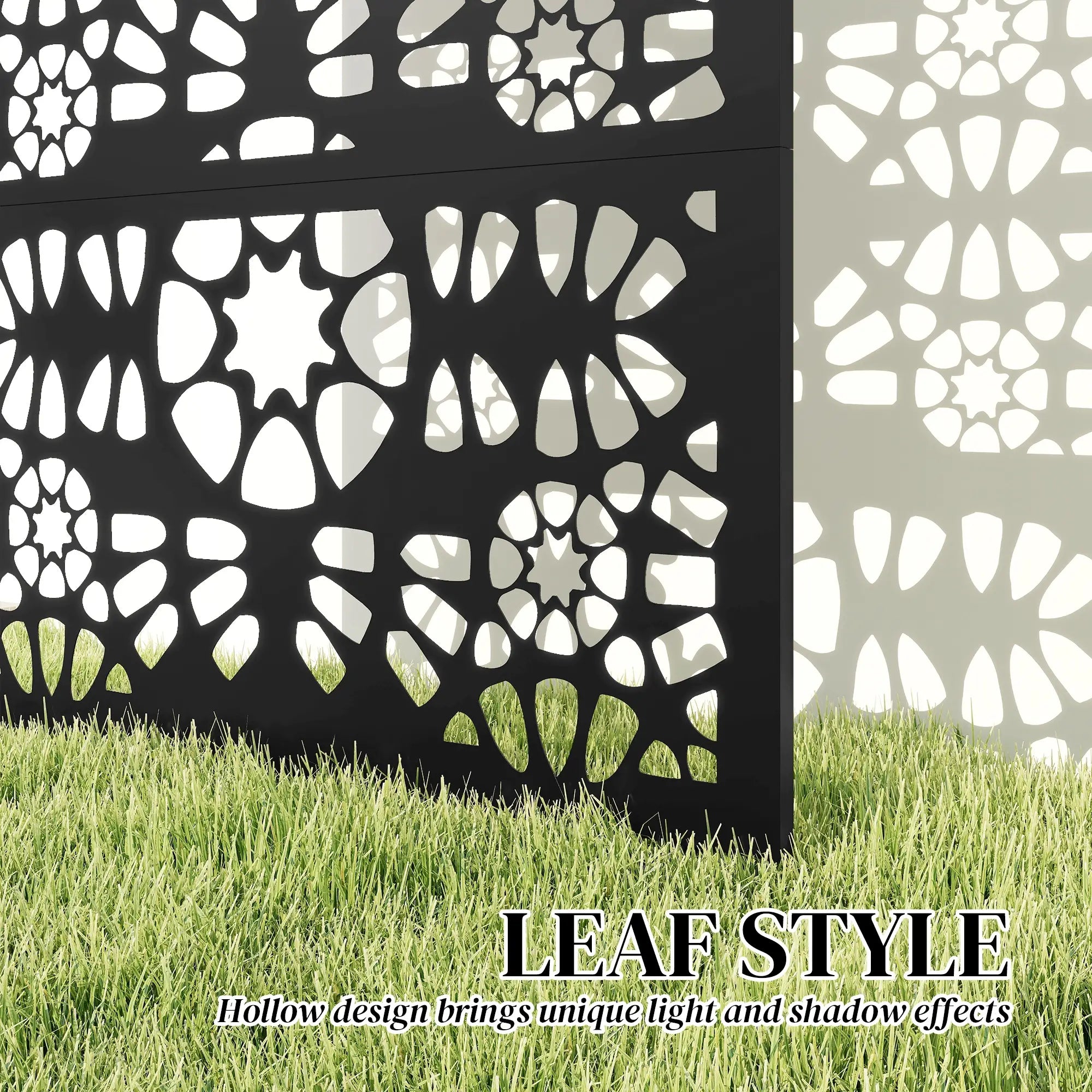 Metal Outdoor Privacy Screen 72x38 Freestanding, Black Side Awnings at Gallery Canada
