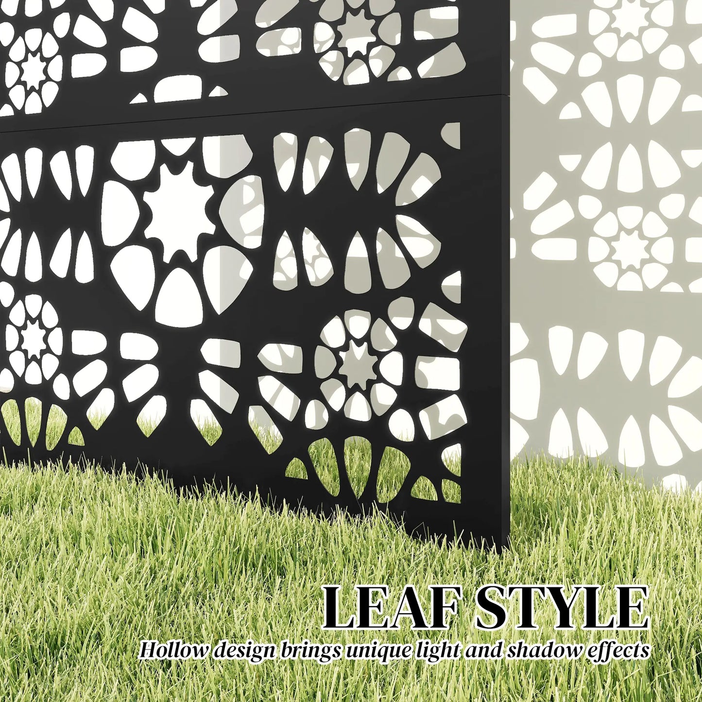Metal Outdoor Privacy Screen 72x38 Freestanding, Black Side Awnings at Gallery Canada