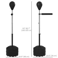Freestanding Boxing Punch Bag, 63"-80.7" Adjustable Height, Black