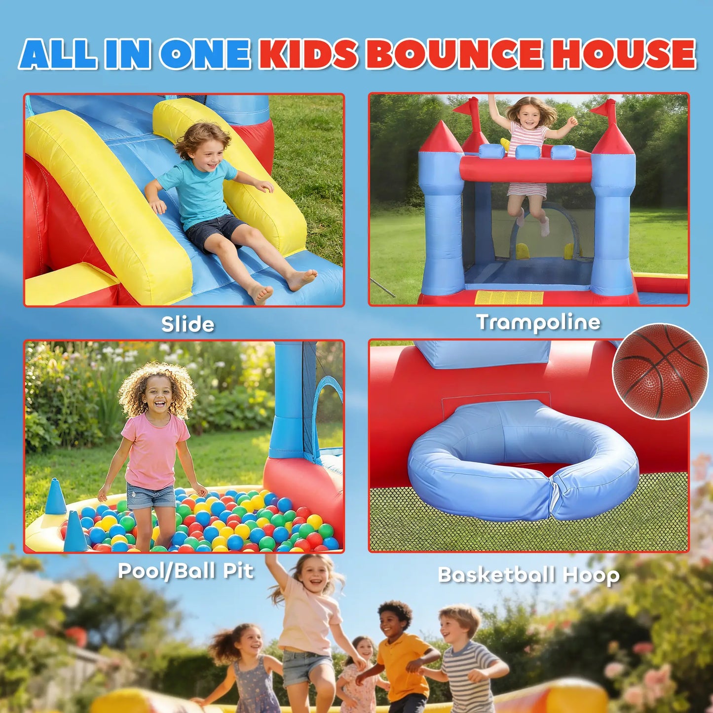 Inflatable Bounce House With Slide, Pool, Ball Pit, Basketball Hoop Inflatables at Gallery Canada