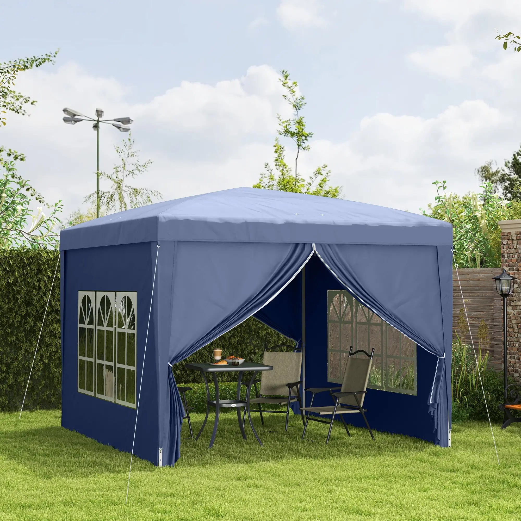 10'x10' Outdoor Pop Up Tent, Wedding Gazebo, Blue Pop Up Canopies at Gallery Canada