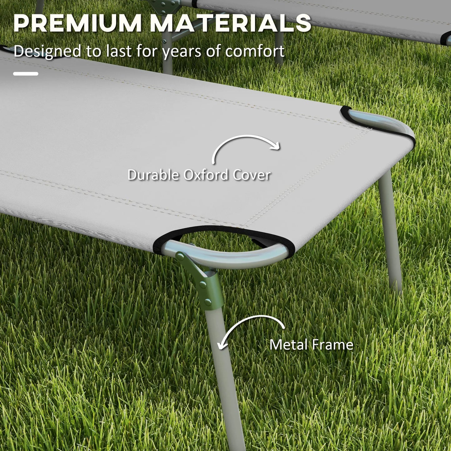 Outdoor Lounge Chair, Adjustable Folding Chaise With Sun Shade, Light Grey Lounger Chairs at Gallery Canada