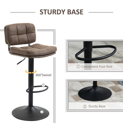 Swivel Counter Height Bar Stools Set of 2, Adjustable Height, PU Leather Bar Stools at Gallery Canada