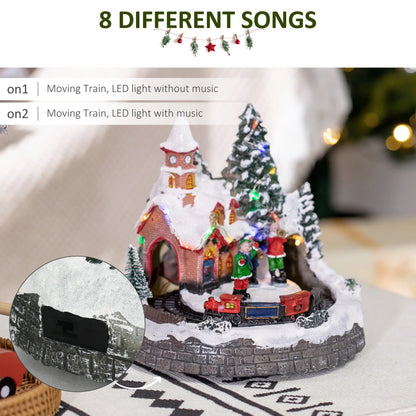Desktop Christmas Village Houses, Rotating Train, Battery Operated, Multicolored Christmas Village Houses at Gallery Canada