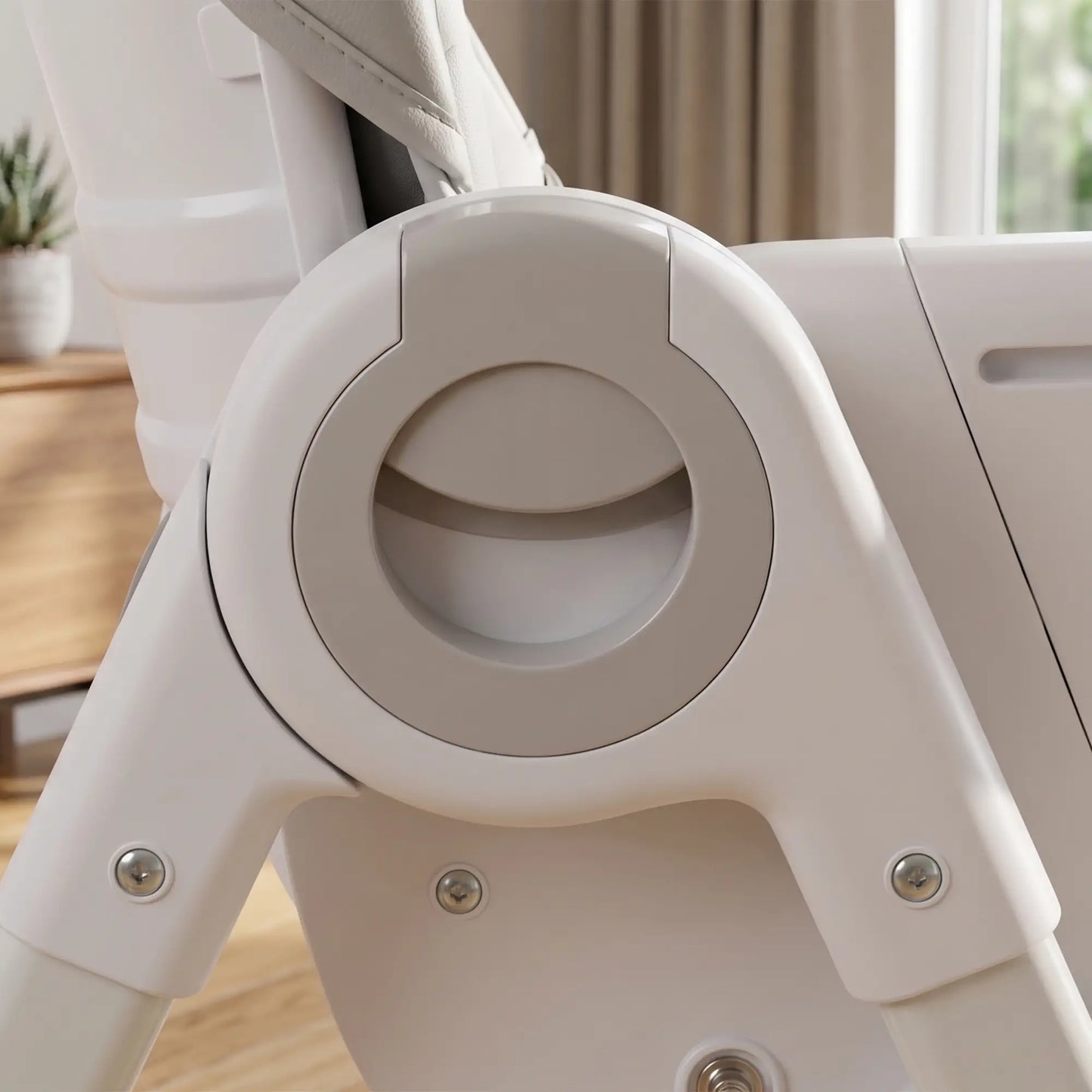 High Chair with Wheels, Double Tray, Foldable Baby Seat with Adjustable Seat Height, Backrest, Footrest and Tray, Grey