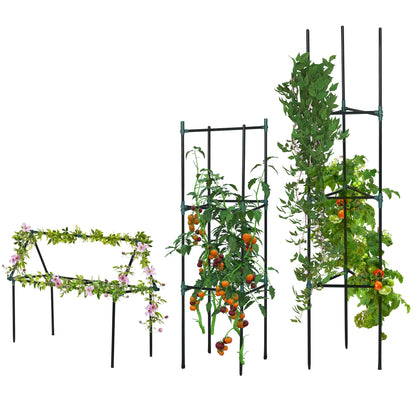 3 Pack Tomato Cage Set, 72 Inch, Plant Support Trellis, Dark Green Plant Stands at Gallery Canada
