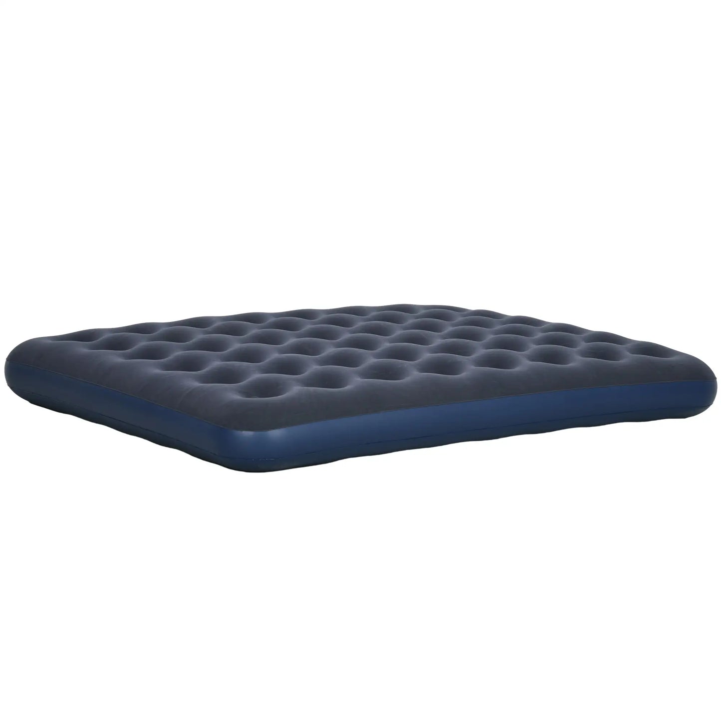 Queen Air Mattress, Inflatable Bed with Flocked Surface, Dark Blue Camping Cots Dark Blue at Gallery Canada