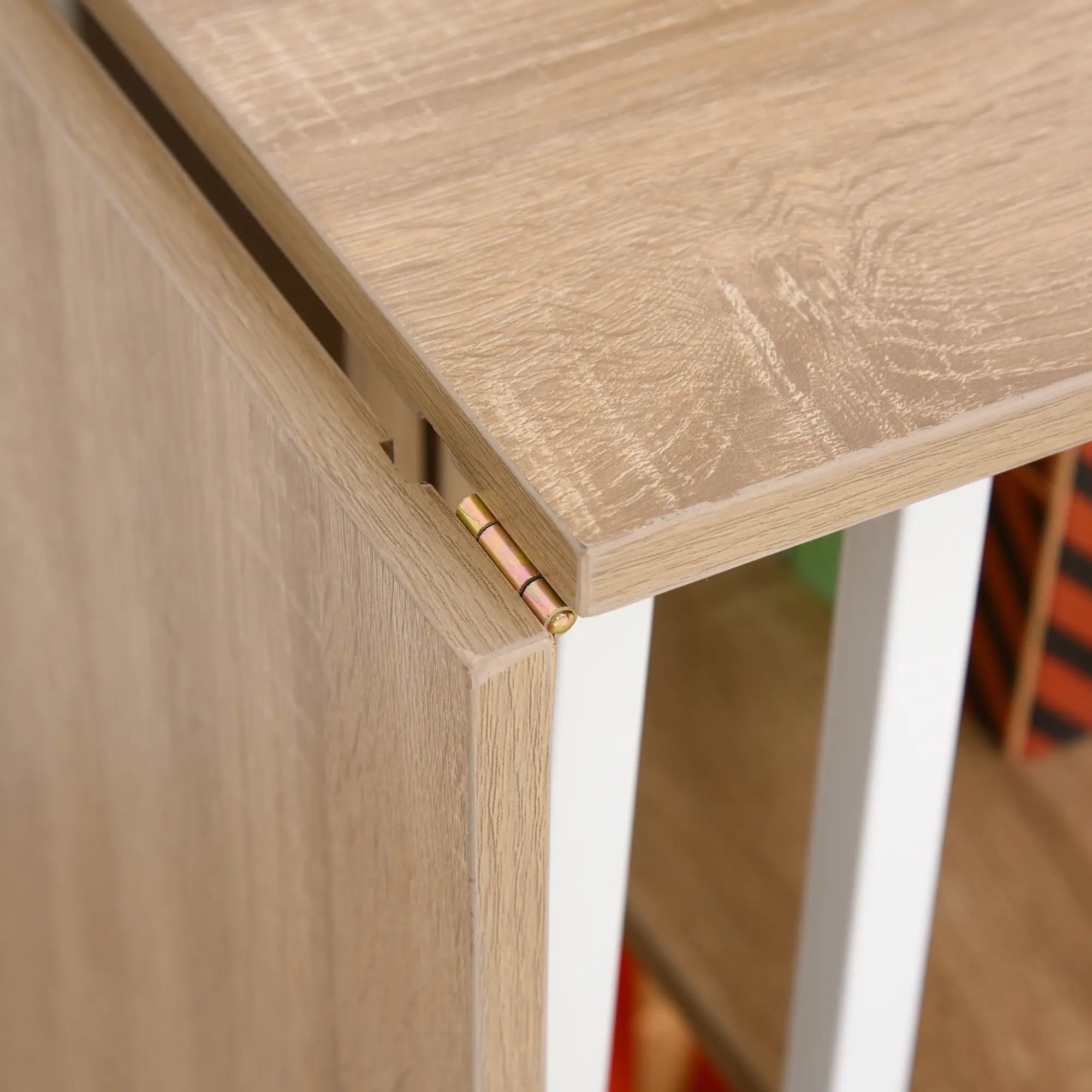 Folding Computer Desk with Storage, Study Writing Table, 6 Wheels, Natural Writing Desks at Gallery Canada