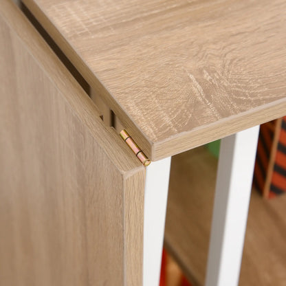 Folding Computer Desk with Storage, Study Writing Table, 6 Wheels, Natural Writing Desks at Gallery Canada