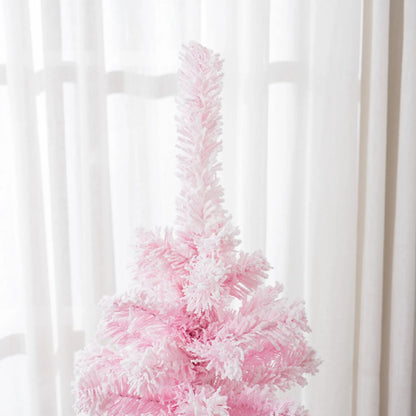 4 ft Flocked Pencil Christmas Tree, Realistic Branches, Auto Open, Steel Base, Pink Pencil Christmas Trees at Gallery Canada