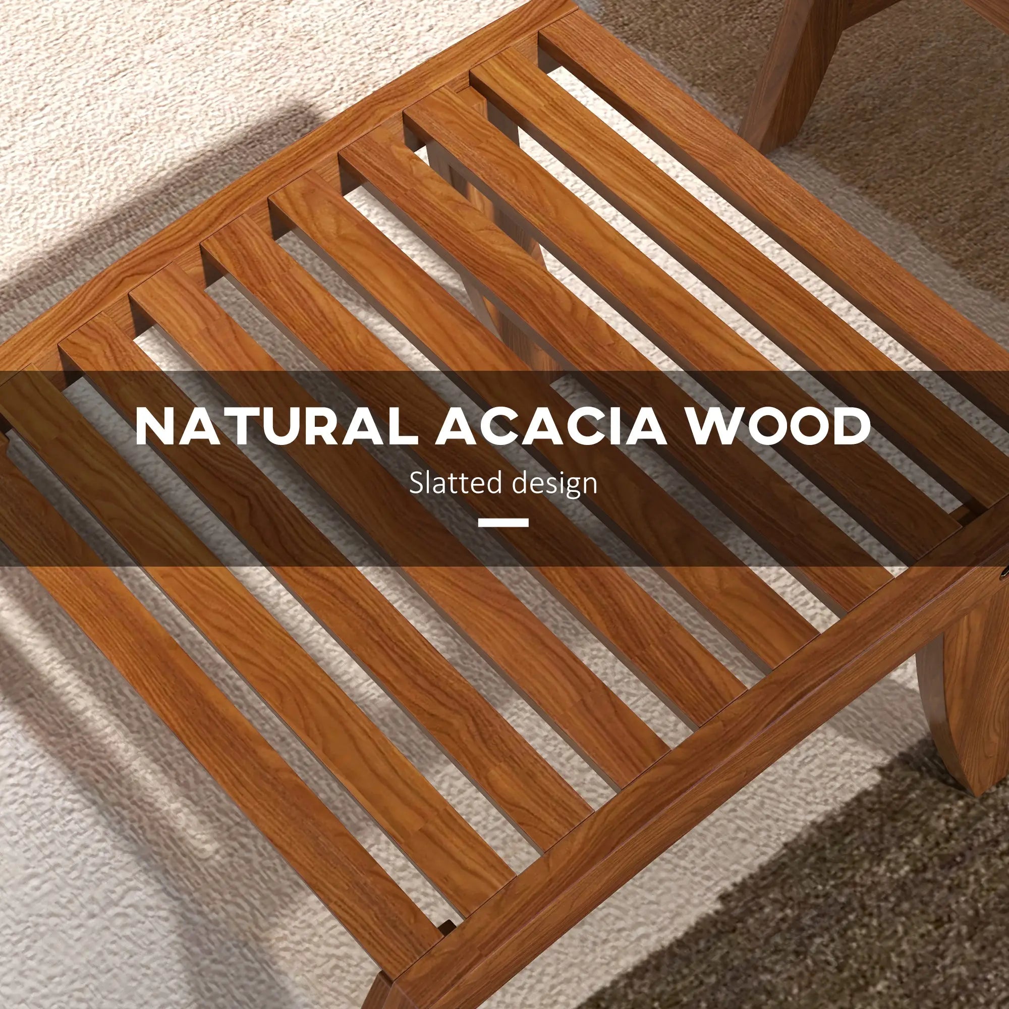 4 Acacia Wood Patio Set, Footstool, Seat Cushions, Cream White Patio Chairs at Gallery Canada