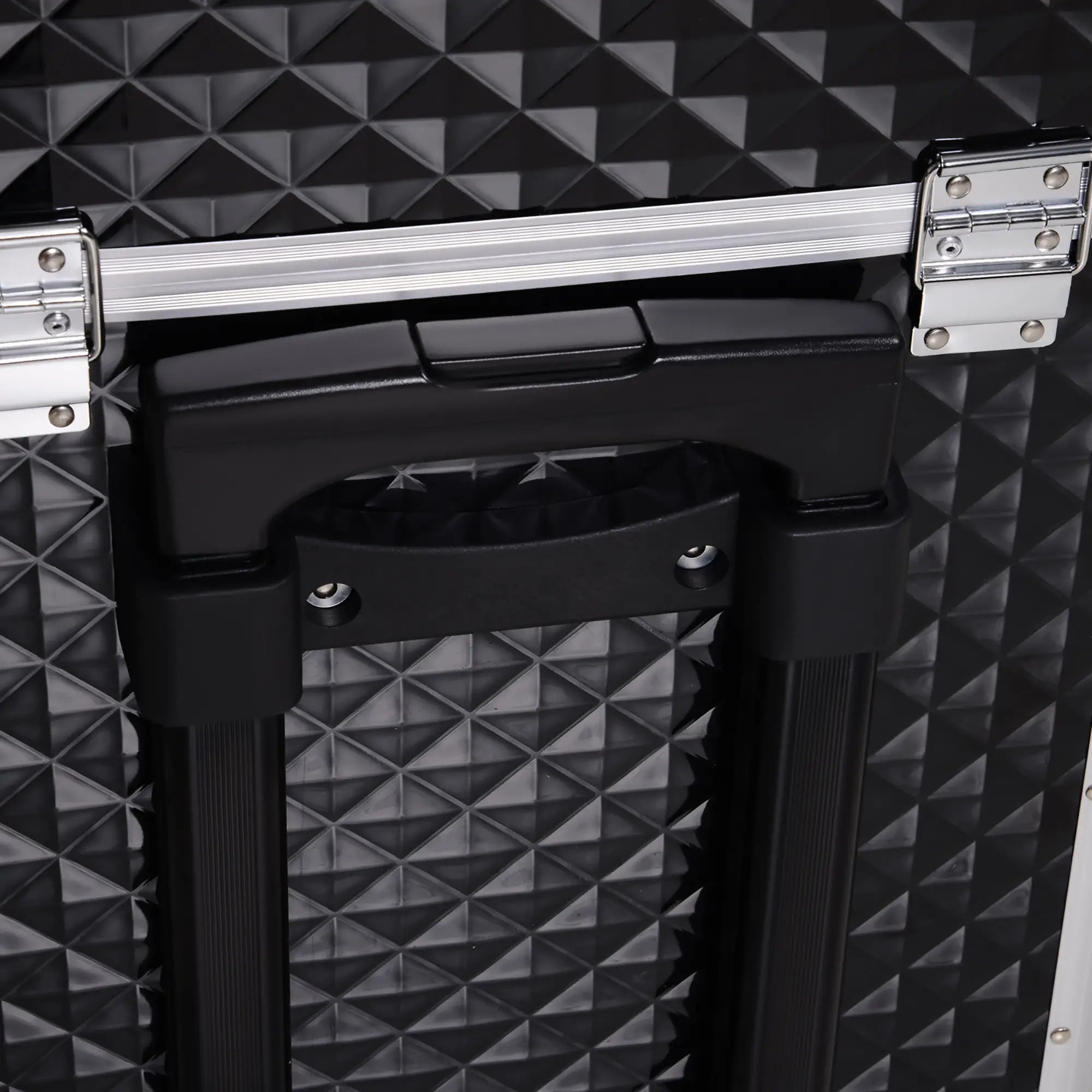 Portable Aluminum Makeup Train Case, Rolling Cosmetic Organizer, 4 Wheels, Black Makeup Cases at Gallery Canada