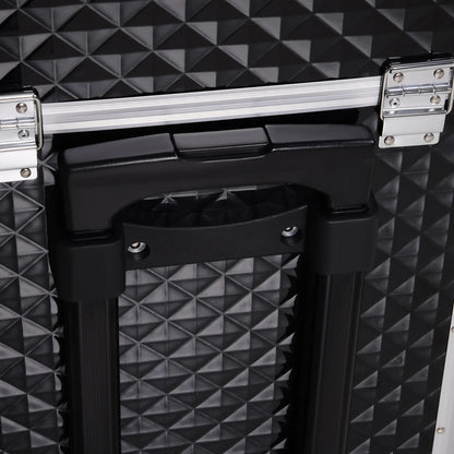 Portable Aluminum Makeup Train Case, Rolling Cosmetic Organizer, 4 Wheels, Black Makeup Cases at Gallery Canada