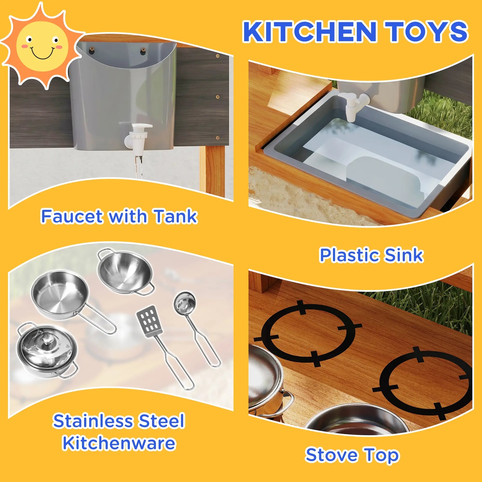 Kids Sandbox with Cover, Wooden Sand Box with Seat, Storage, 3-7 Years, Red Sandboxes & Accessories at Gallery Canada