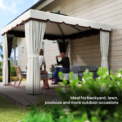 10' x 10' Outdoor Gazebo, Double Soft-Top, Cream White Gazebos at Gallery Canada