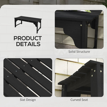 Wooden Garden Bench, Patio Double Park Bench, Black Outdoor Benches at Gallery Canada