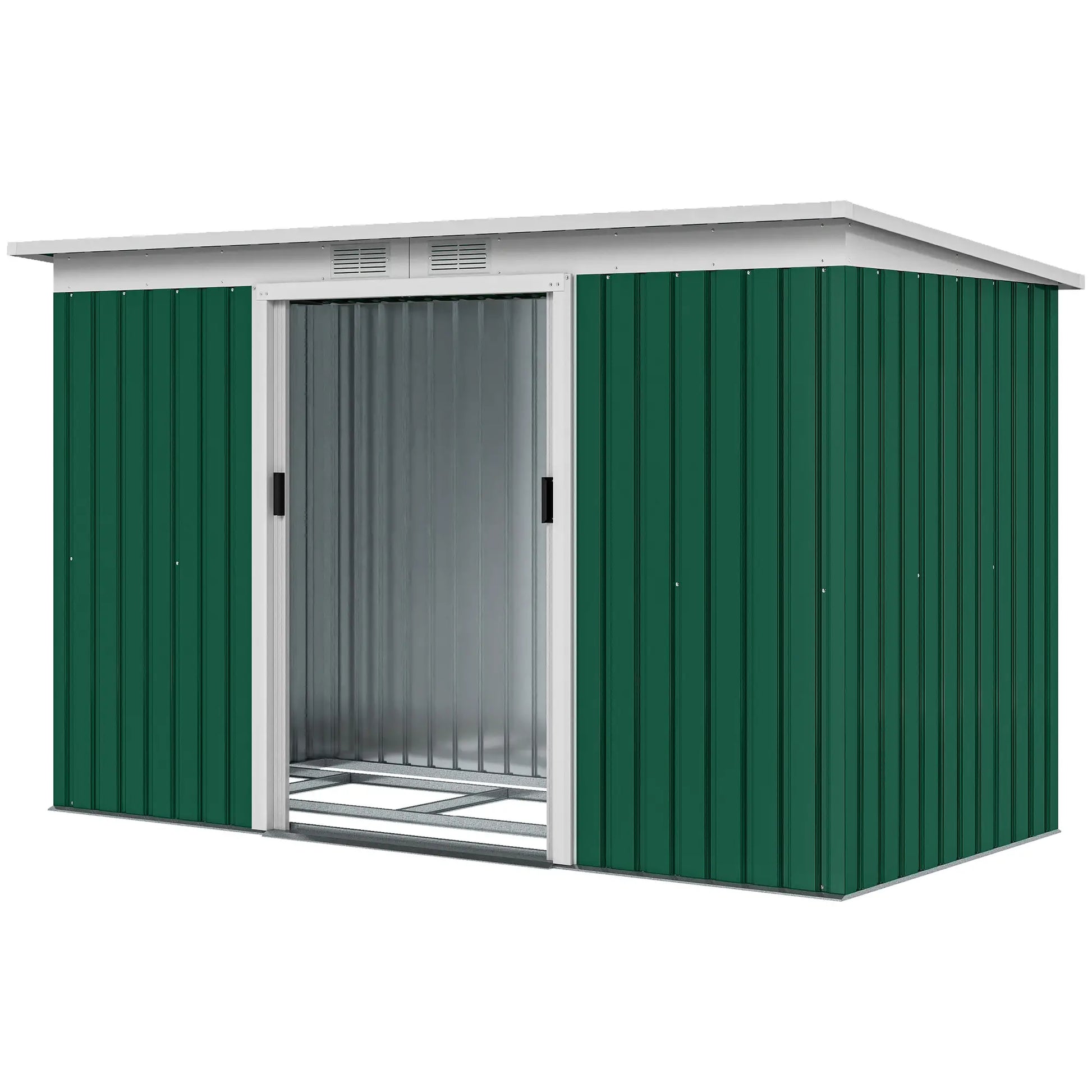 9' x 4' Metal Garden Shed, Ventilation, Doors, Dark Green Sheds Dark Green at Gallery Canada