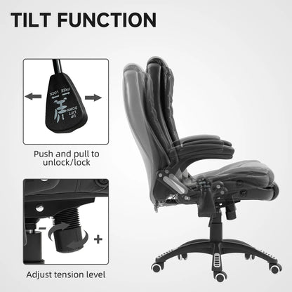 Reclining Massage Office Chair, High Back, Swivel Wheels, Black Office Chairs at Gallery Canada