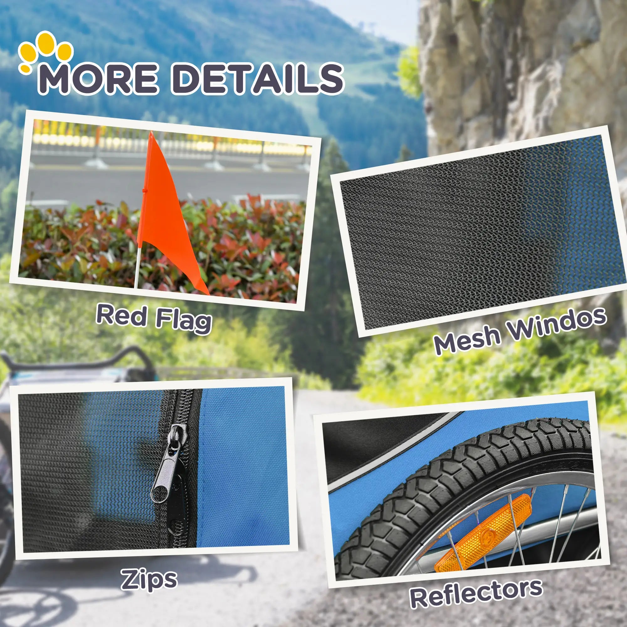 Foldable Dog Bike Trailer, Pet Cart, Bicycle Wagon, Blue Dog Bike Trailers & Strollers at Gallery Canada