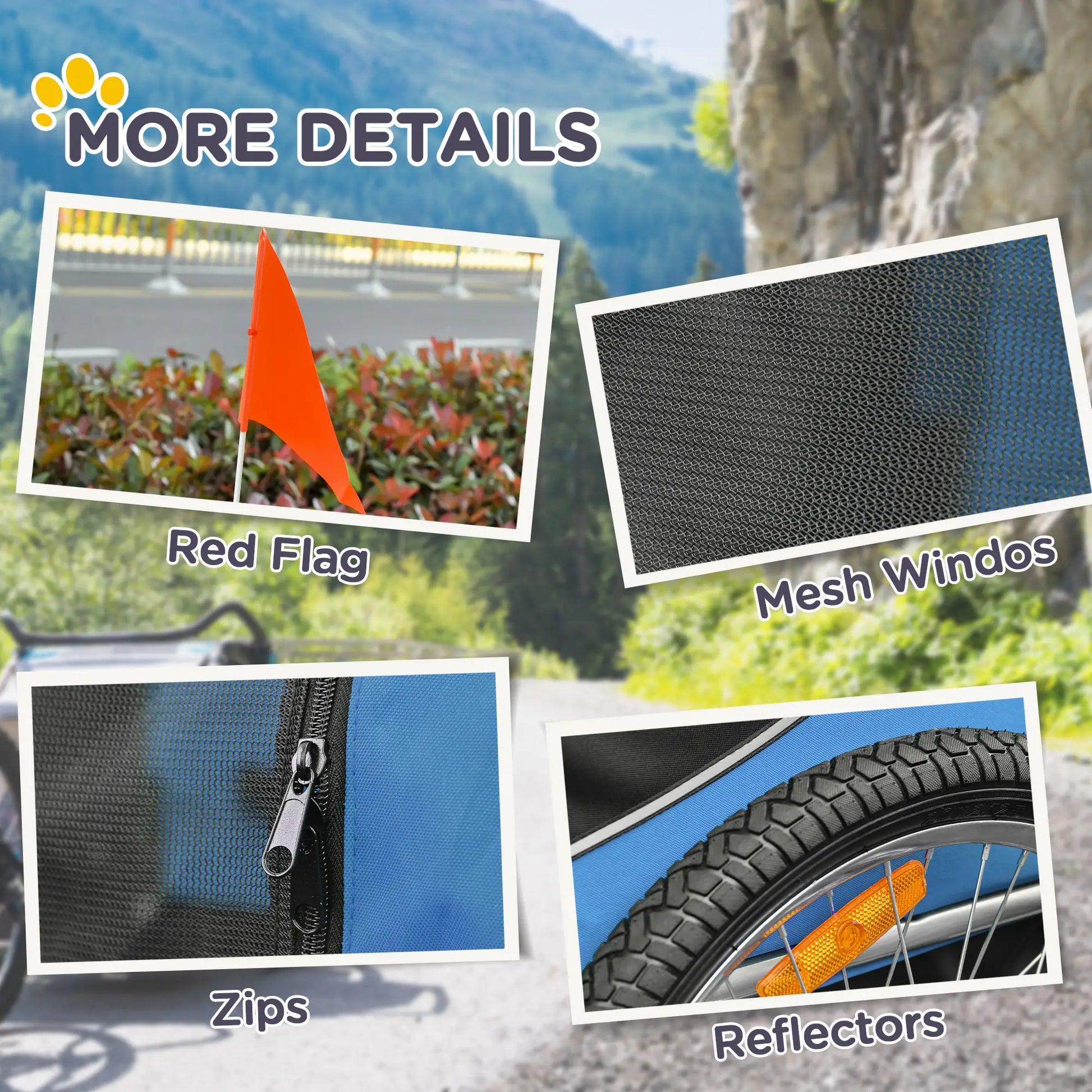 Foldable Dog Bike Trailer, Pet Cart, Bicycle Wagon, Blue Dog Bike Trailers & Strollers at Gallery Canada