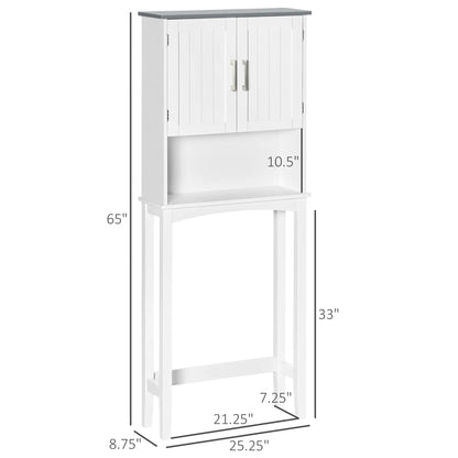 Modern Over Toilet Storage Cabinet, Double Door, Adjustable Shelf, White Over The Toilet Storage at Gallery Canada