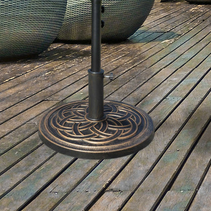 25 lb Heavy Duty Patio Umbrella Base, Round Stand, Outdoor, Bronze Umbrella Bases at Gallery Canada