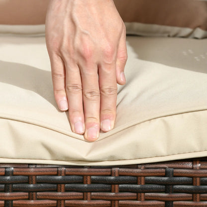 3-Seater Wicker Sofa, PE Rattan Outdoor Couch, Removable Cushions, Brown Patio Furniture Sets at Gallery Canada