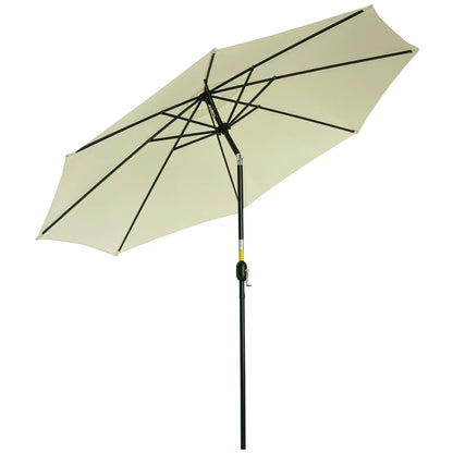 10' x 8' Round Market Umbrella, Crank Handle, Tilt, Beige Sun Umbrellas at Gallery Canada