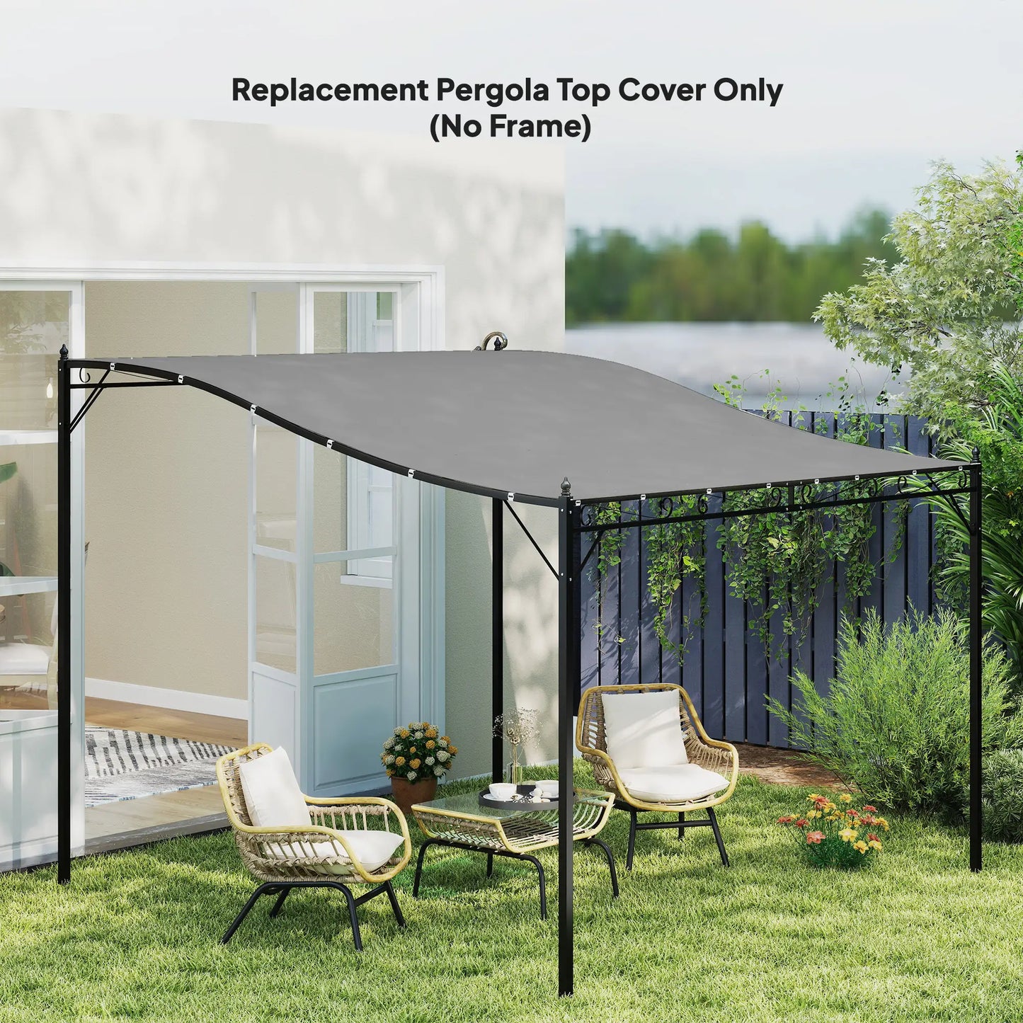 Canopy Replacement, Pergola Shade Cover, 10' x 10', Dark Grey Gazebo Canopy Replacement at Gallery Canada