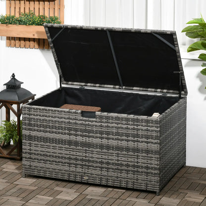 113 Gallon Outdoor Storage Box, Rattan Deck Box, Grey Patio Storage Boxes at Gallery Canada