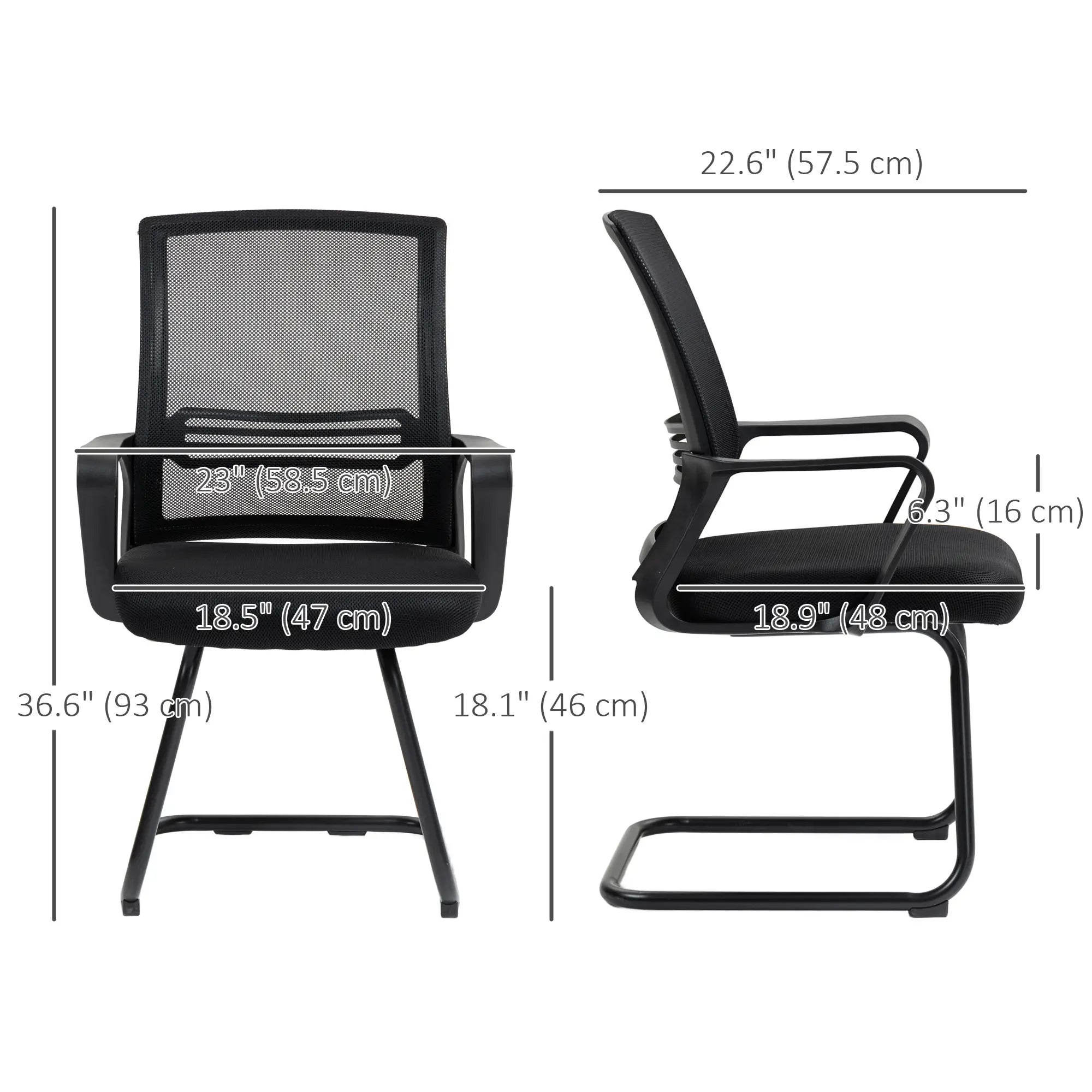 Ergonomic Desk Chair No Wheels, Padded Mesh Office Chair, Black Task Chairs at Gallery Canada