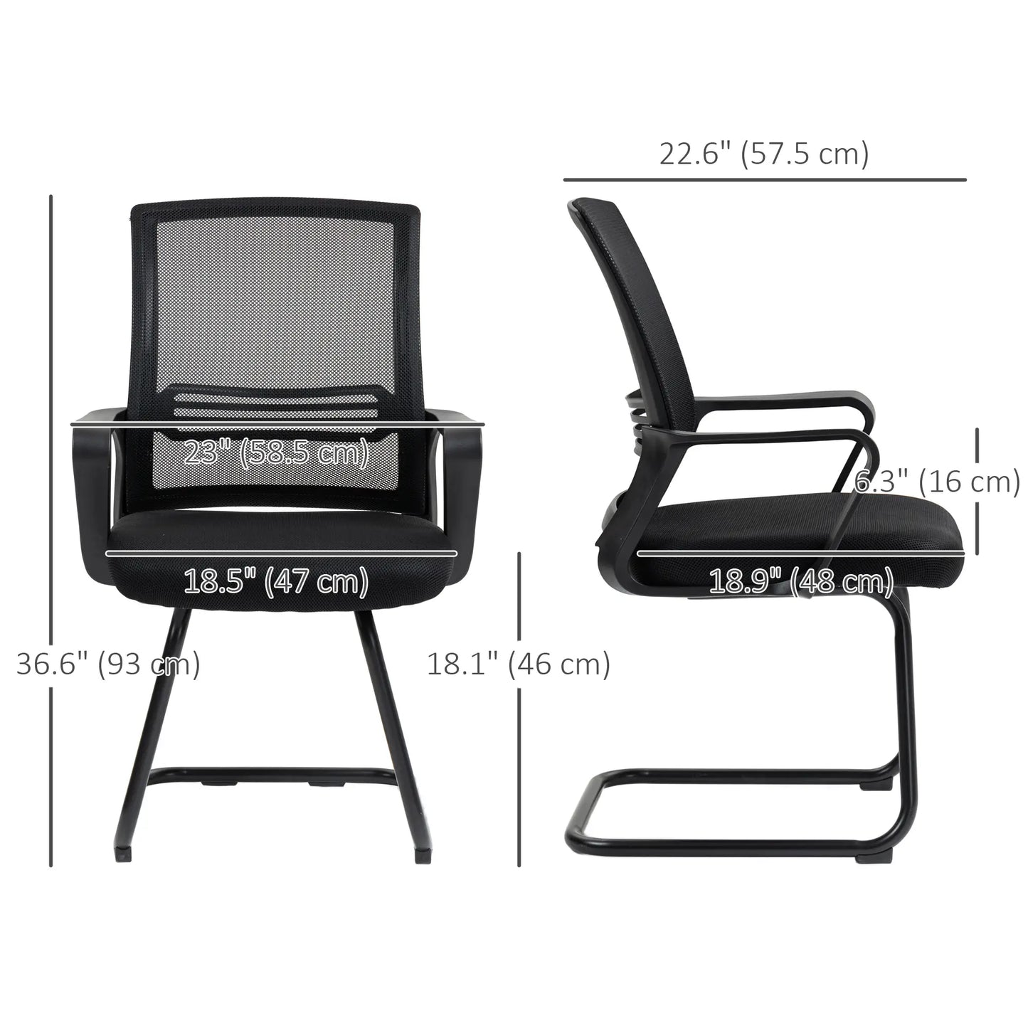 Ergonomic Desk Chair No Wheels, Padded Mesh Office Chair, Black Task Chairs at Gallery Canada