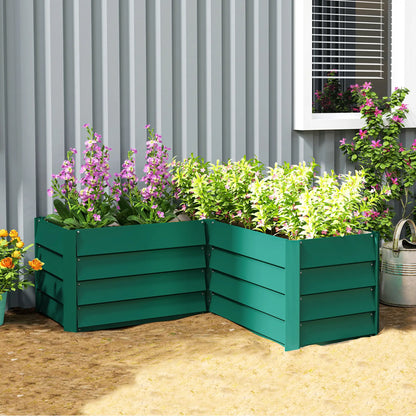 45" x 45" x 17" L-Shaped Galvanized Steel Raised Garden Bed