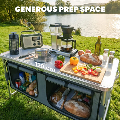 Aluminum Folding Picnic Table, Height Adjustable, Storage BBQ Camping Picnic Tables & Camping Chairs at Gallery Canada