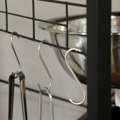 Baker's Rack with Charging Station, Microwave Shelf, Rustic Brown Storage Cabinets at Gallery Canada
