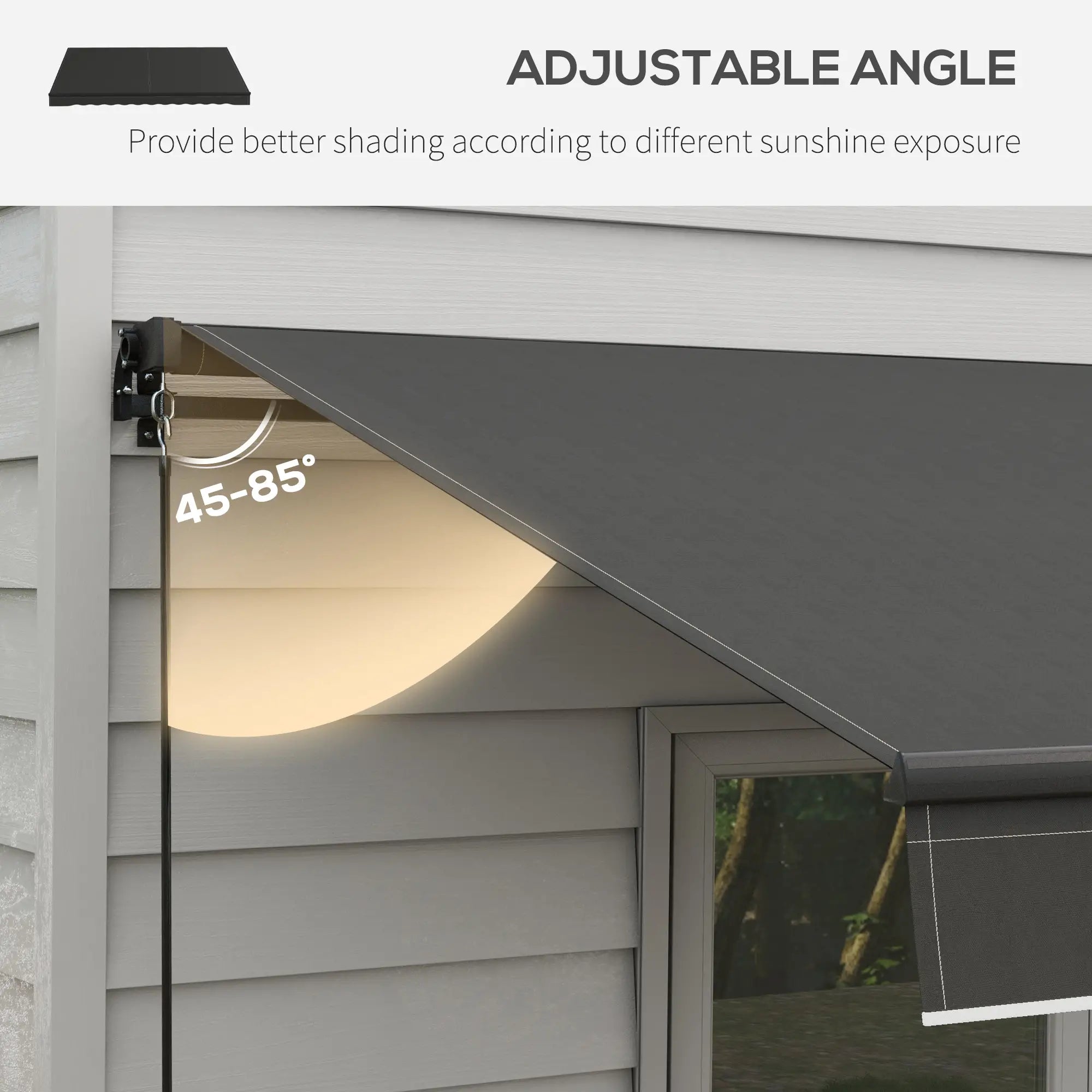 12' x 10' Retractable Awning, UV Resistant Sunshade, Black Patio Awnings at Gallery Canada