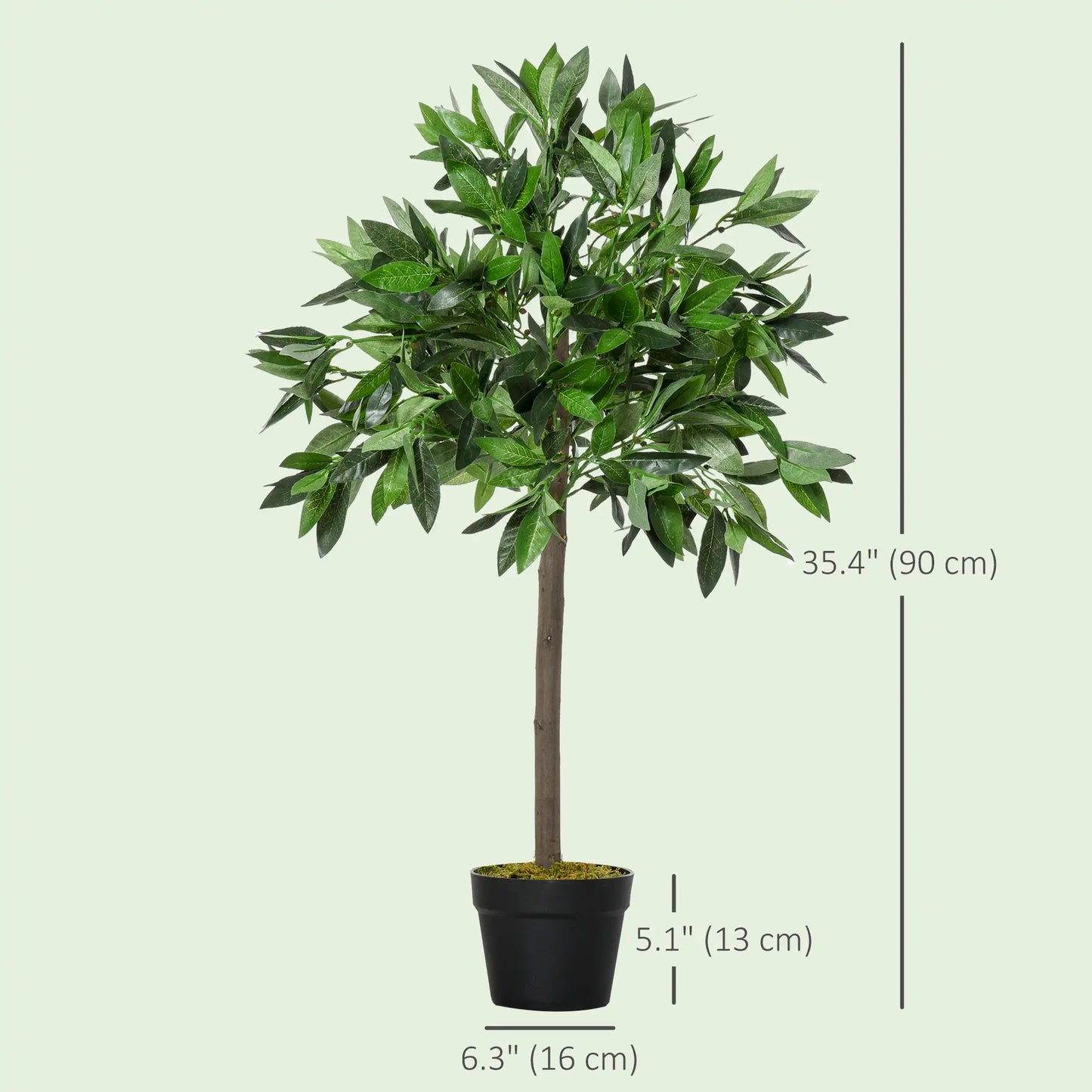 3FT Artificial Laurel Tree Set Of 2, Potted Fake Plant, Green Artificial Trees at Gallery Canada
