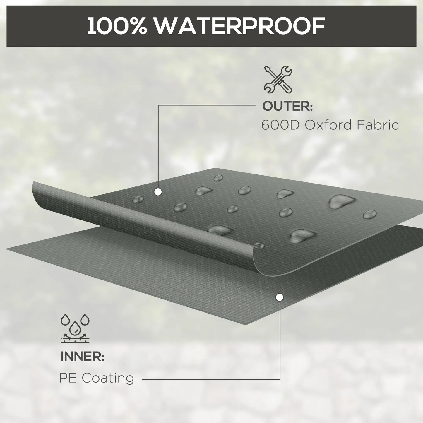 Waterproof Outdoor Sectional Sofa Cover, 97" x 65" x 26", Dark Grey Patio Furniture Covers at Gallery Canada