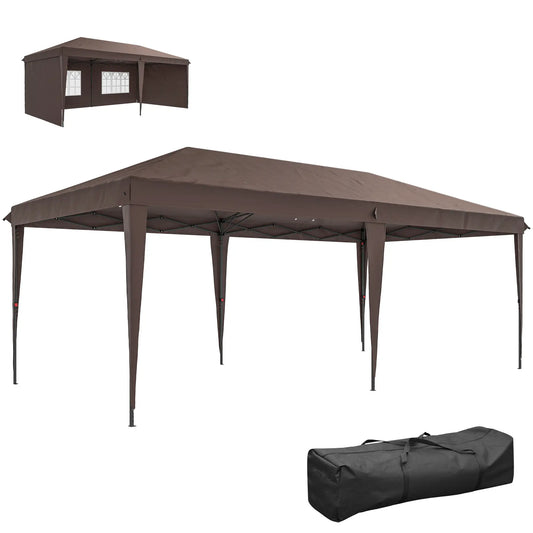 10' x 20' Pop Up Canopy Tent, Instant Shelter, Carrying Bag, Coffee