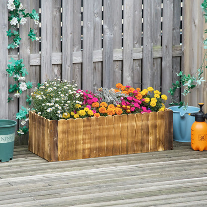 40" x 16" x 12" Wooden Raised Garden Bed, Planter Box with Drainage Holes, Natural Wooden Planter Boxes at Gallery Canada