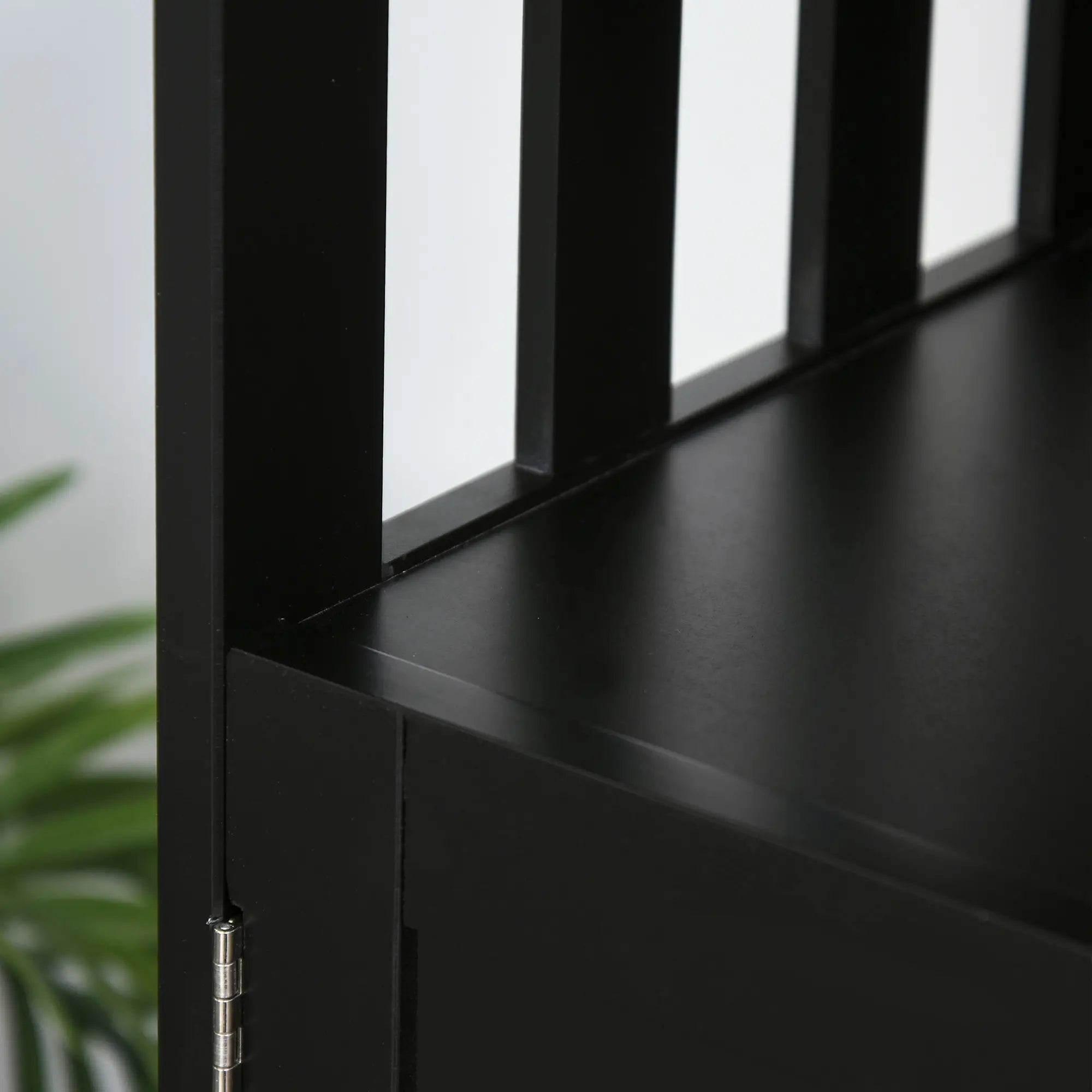 Kitchen Sideboard, Wooden Storage Cabinet, 2-Level Shelf, Black Bar Cabinets at Gallery Canada